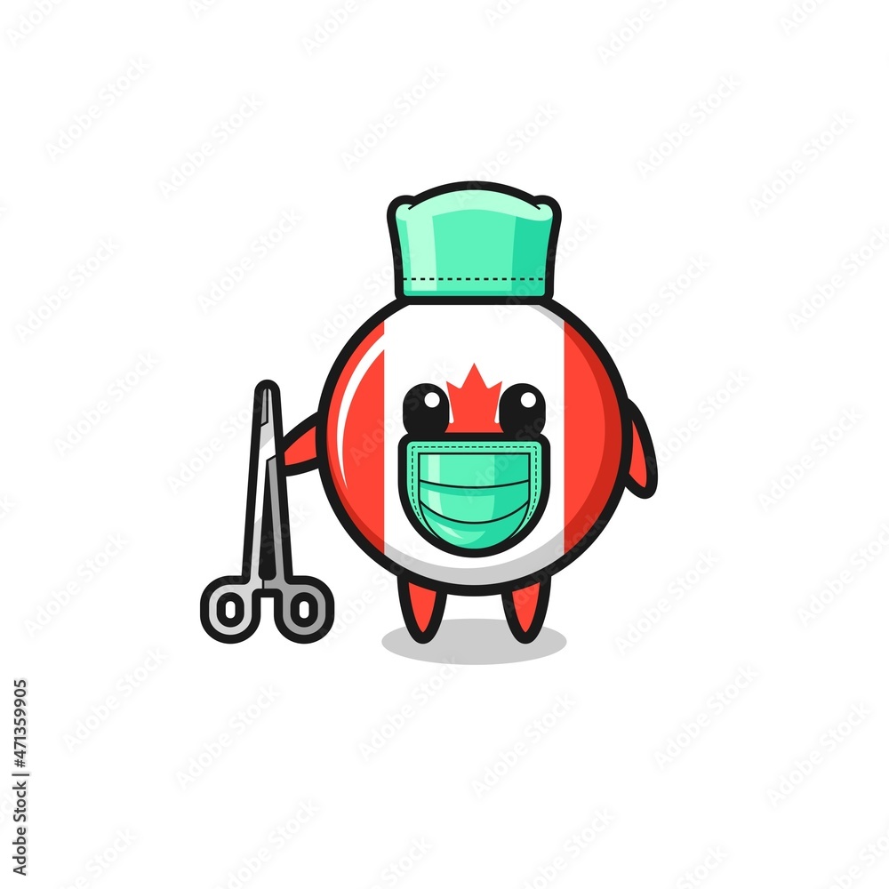 surgeon canada flag mascot character surgeon canada flag mascot character