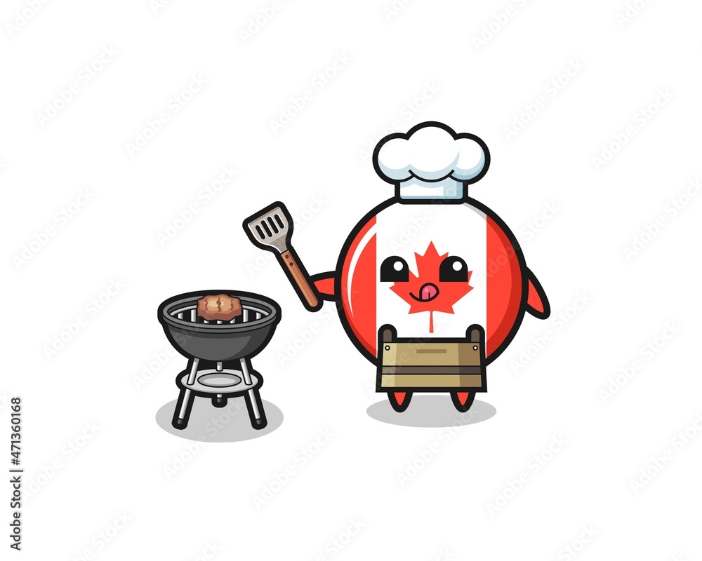 Obraz premium canada flag barbeque chef with a grill