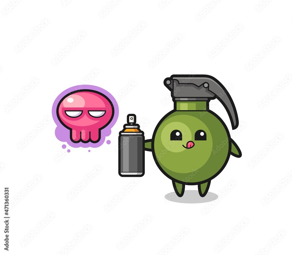 grenade cartoon make a graffiti with a spray paint grenade cartoon make a graffiti with a spray paint