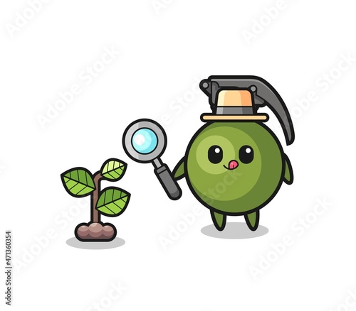 cute grenade herbalist researching a plants