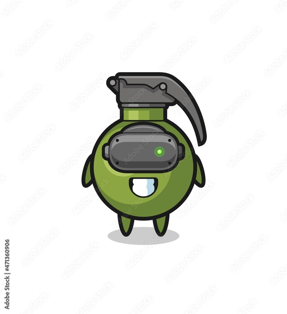 cute grenade using VR headset
