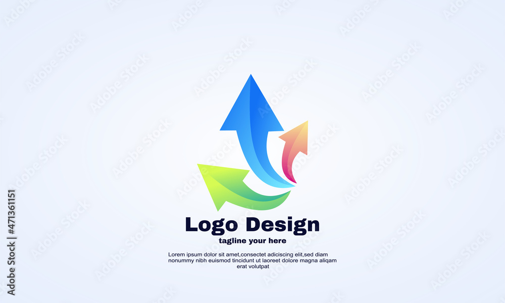 awesome illustrator brand three arrow logo company business design template awesome illustrator brand three arrow logo company business design template