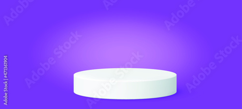 white 3d podium with pink bacground for product placement Premium Vector