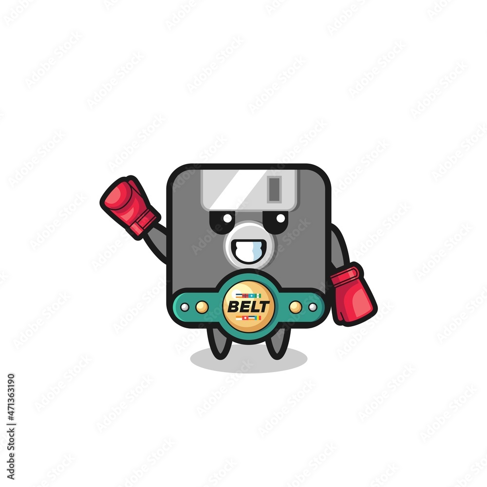 floppy disk boxer mascot character floppy disk boxer mascot character