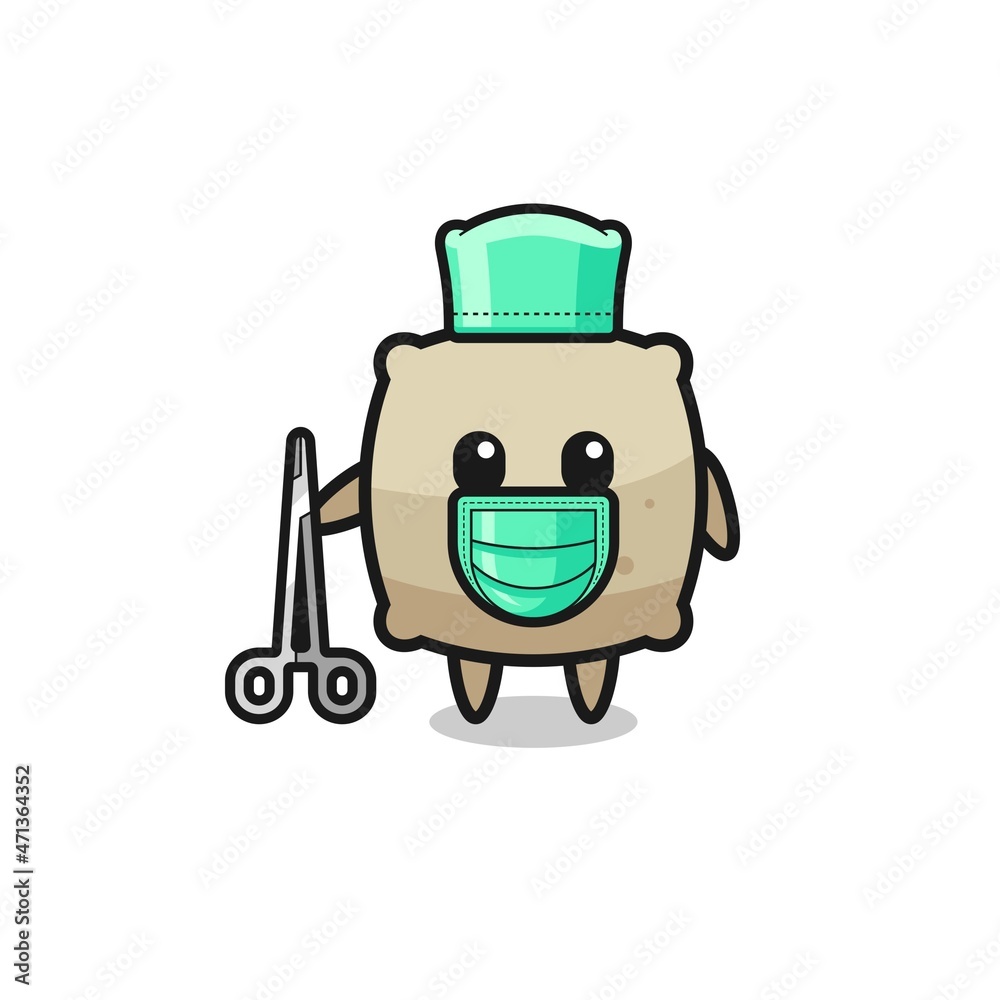 surgeon sack mascot character