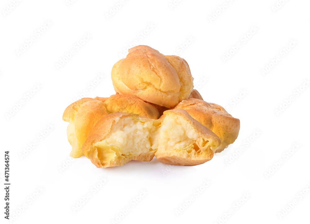 Choux pastry isolated on white background Choux pastry isolated on white background