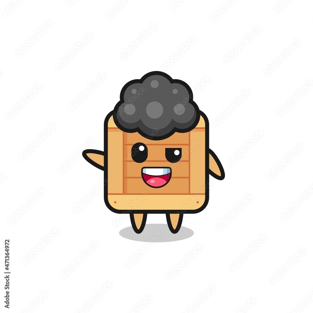 wooden box character as the afro boy wooden box character as the afro boy