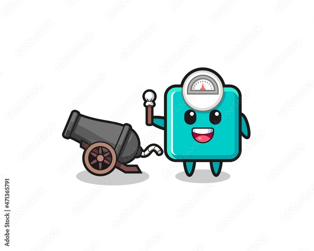 cute weight scale shoot using cannon