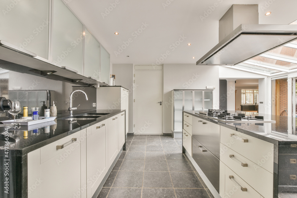 Interior of modern kitchen with appliances Stock Photo | Adobe Stock