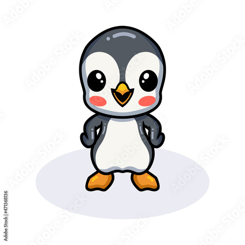 Cute little penguin cartoon standing