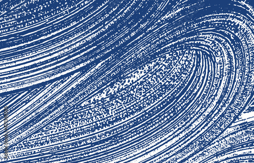 Grunge texture. Distress indigo rough trace. Ecsta