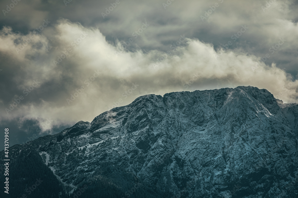 Tatra Mountains in Poland, View in Cloudy Weather, November. Tatra Mountains in Poland, View in Cloudy Weather, November.