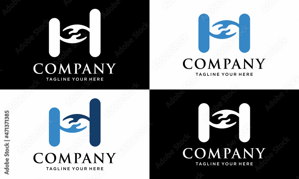 minimal H letter, initial hand logo template vector illustration icon element, on a black and white background. minimal H letter, initial hand logo template vector illustration icon element, on a black and white background.