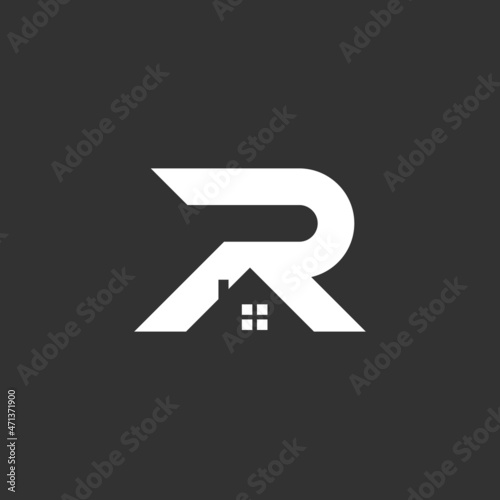 Real estate logo letter R logo design vector