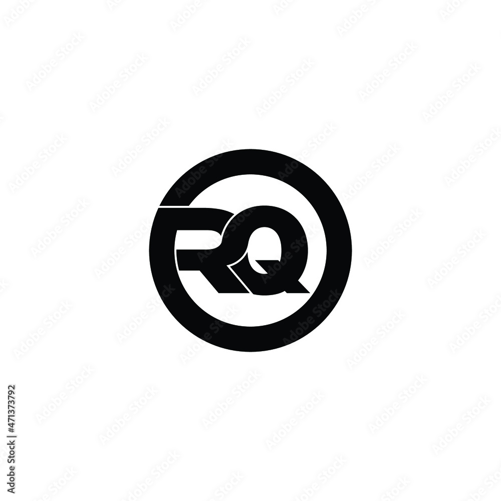 Letter RQ circle logo design vector Letter RQ circle logo design vector