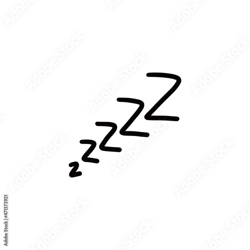 Sleep zzzz doodle symbol set. Sleepy dream icon. Doodle comic sketch style vector illustration.