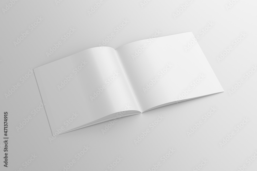 Horizontal brochure or booklet mock up on white background. Horizontal brochure or booklet mock up on white background.