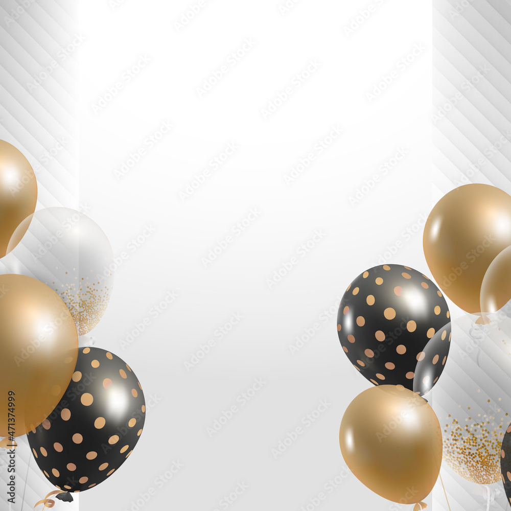 Elegant balloons frame design vector Stock Vector | Adobe Stock