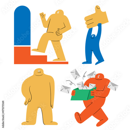 Chubby and colorful person character