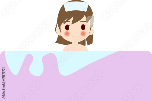 入浴する女の子
