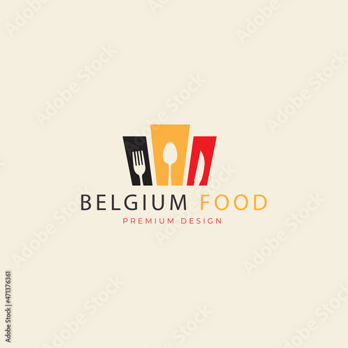 belgian  food  restaurant  logo  vector  symbol  icon  illustration  design  template