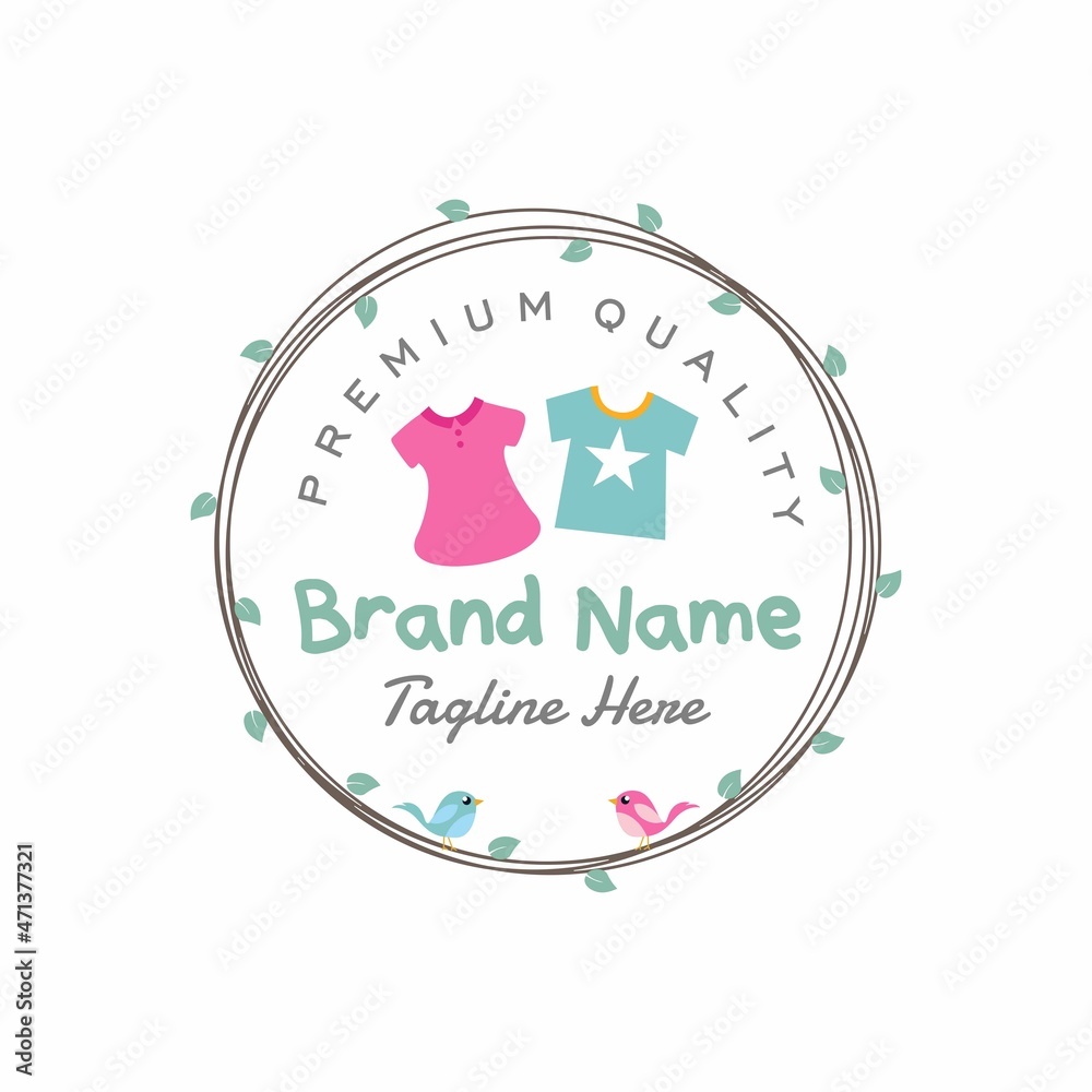 circle branch. kids clothing store logo vector Stock Vector | Adobe Stock