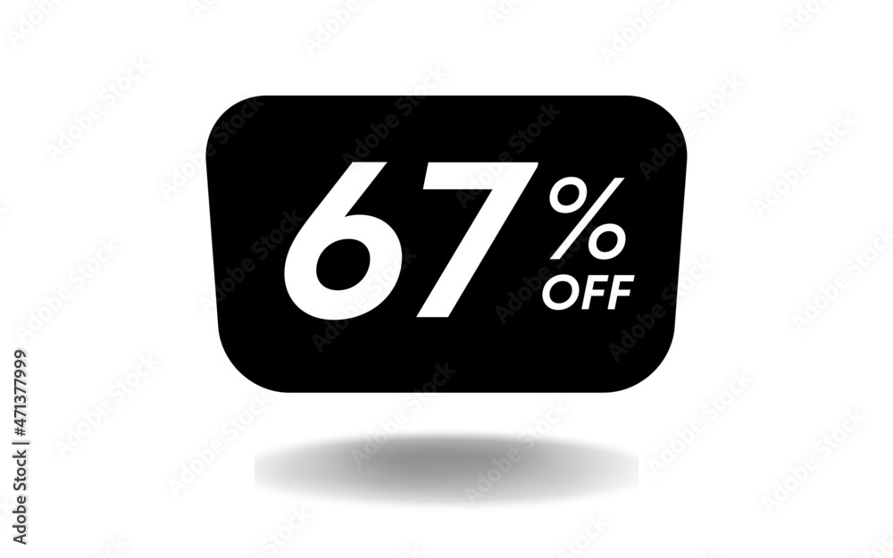 67% Percent limited special offer, Banner with sixty-seven percent discount on round balloon with black, promotional banner
67% Percent limited special offer, Banner with sixty-seven percent discount on round balloon with black, promotional banner