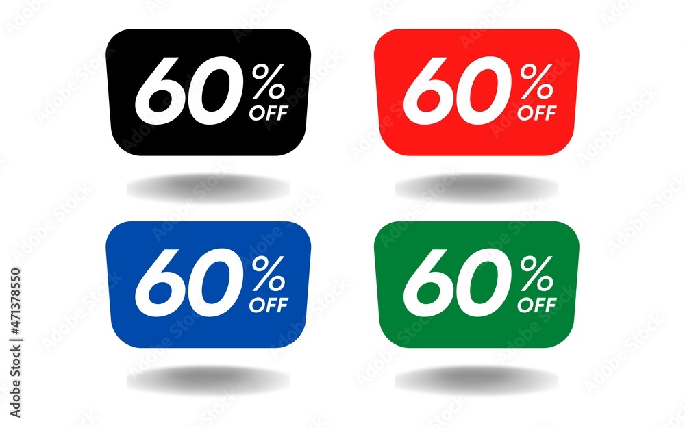 60% off limited special offer, 60 percent discount limited offer, Banner with sixty colorful pack