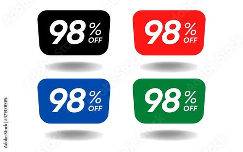 98% off limited special offer, 98 percent discount limited offer, Banner with Ninety eight percent discount © edgard