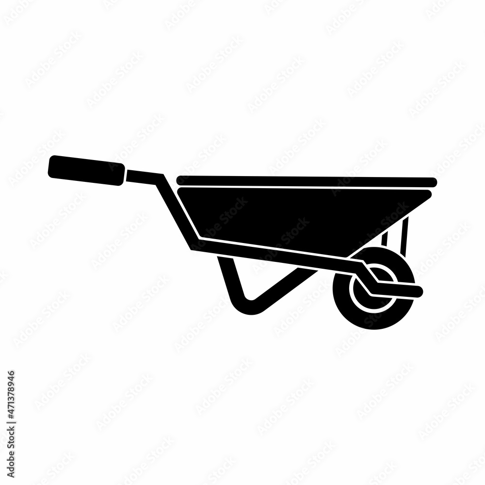 wheelbarrow icon, wheelbarrow vector sign symbol wheelbarrow icon, wheelbarrow vector sign symbol
