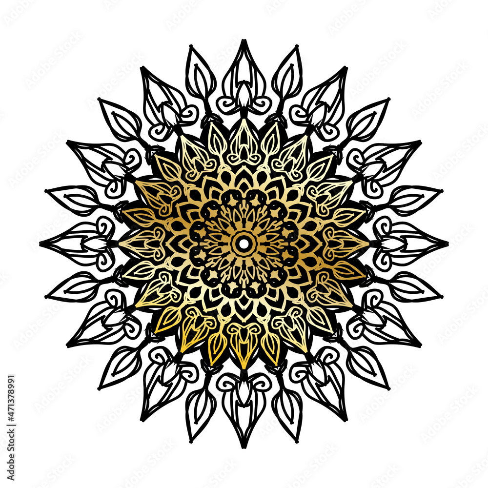 Luxury Mandala Gold Ornament.