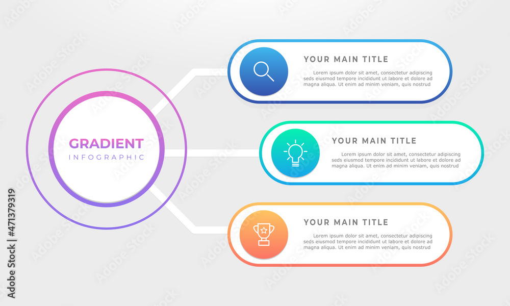Tree steps modern business infographic. Tree steps modern business infographic.