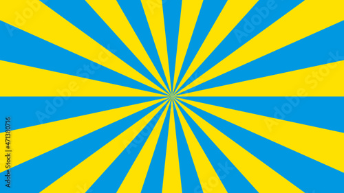 ブルー×イエローの集中線