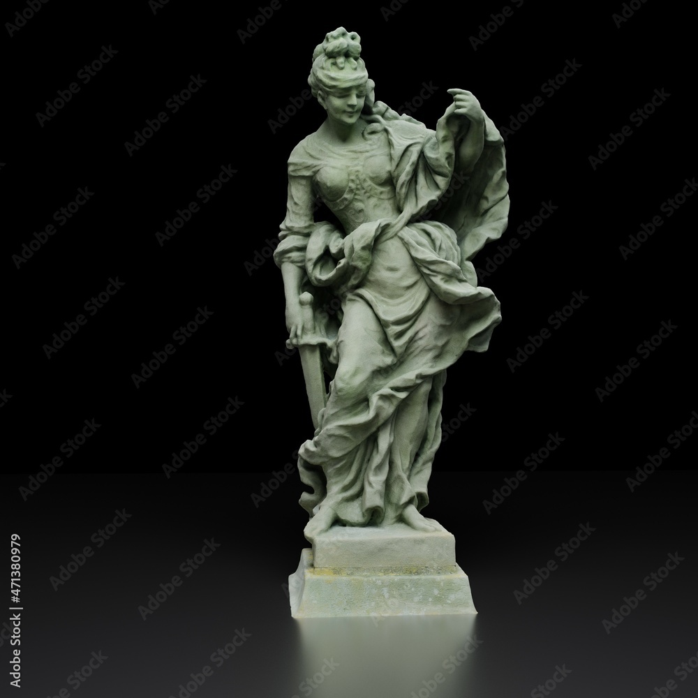 3d computer rendered illustration of a statue of Lady Justice