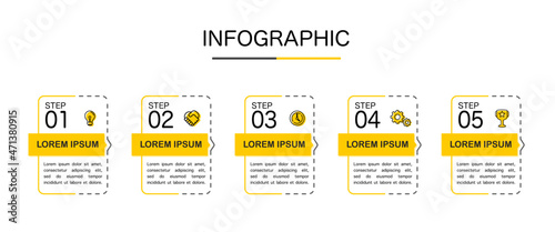 Infographic timeline business 5 steps to success