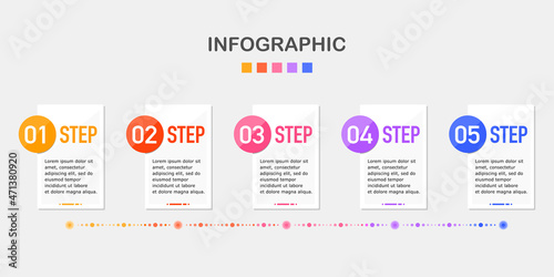 Infographic 5 steps options process colorful