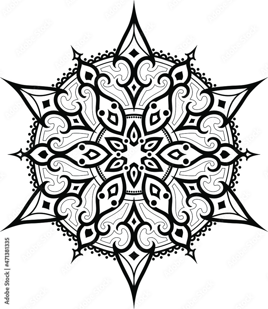 Vector ornament on a isolate background.  round Ornament Pattern.