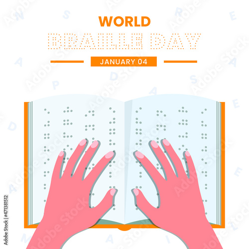 World braille day background design template.