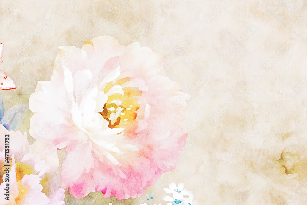 Beautiful watercolor rose flower bouquet illustration