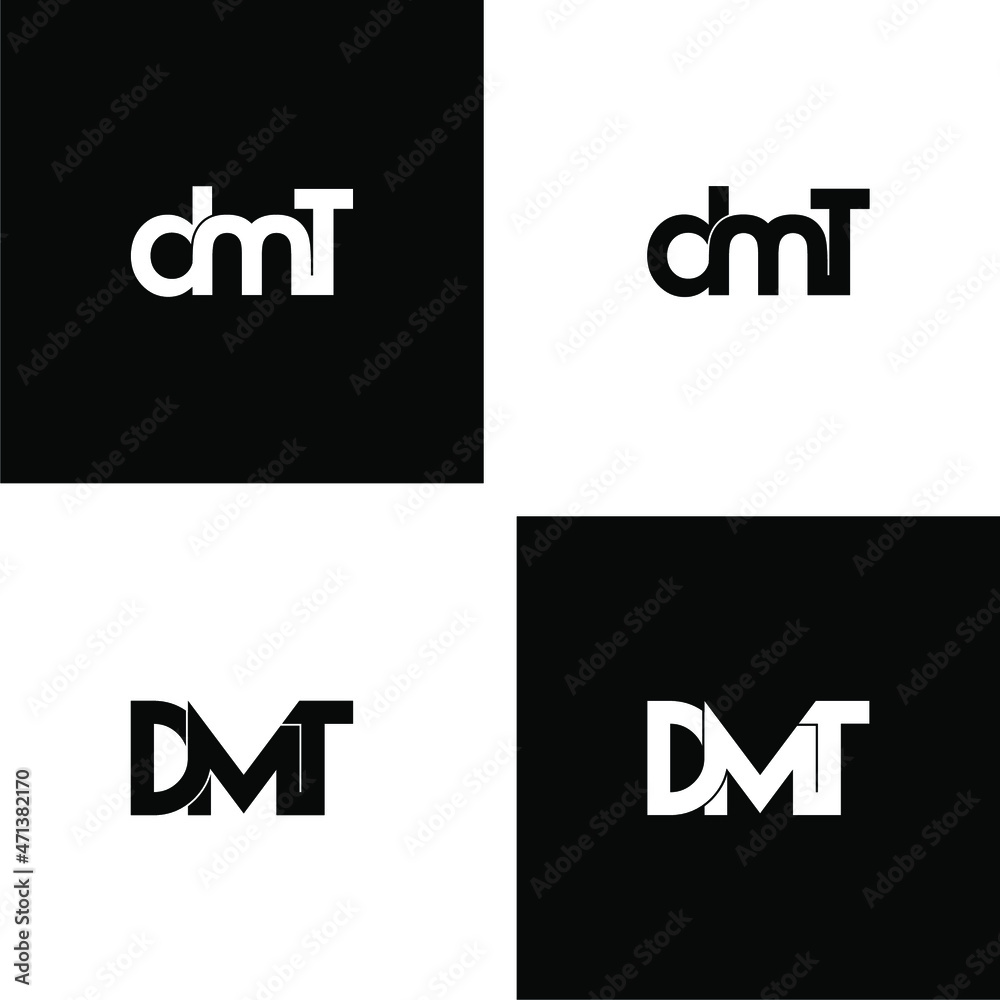 dmt initial letter monogram logo design set dmt initial letter monogram logo design set