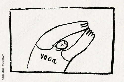 Yoga vector hand drawn cartoon self care concept