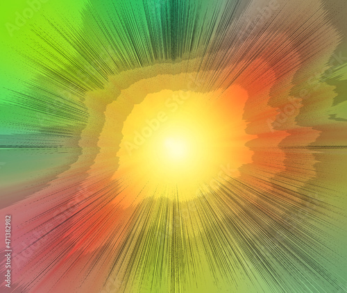 Wallpaper Mural An abstract background with a multi-colored color palette,abstract shapes,rays, circle Torontodigital.ca