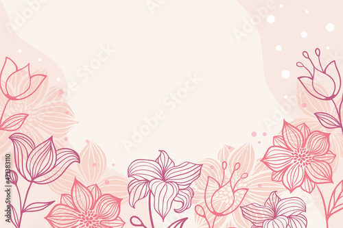 Beautiful modern floral background template