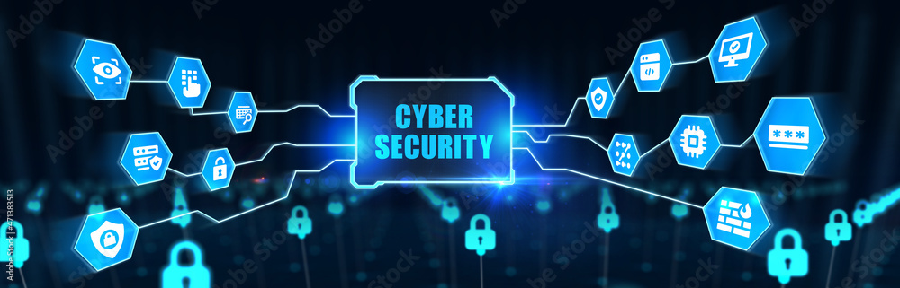 Cyber security data protection business technology privacy concept. 3d illustration Cyber security data protection business technology privacy concept. 3d illustration