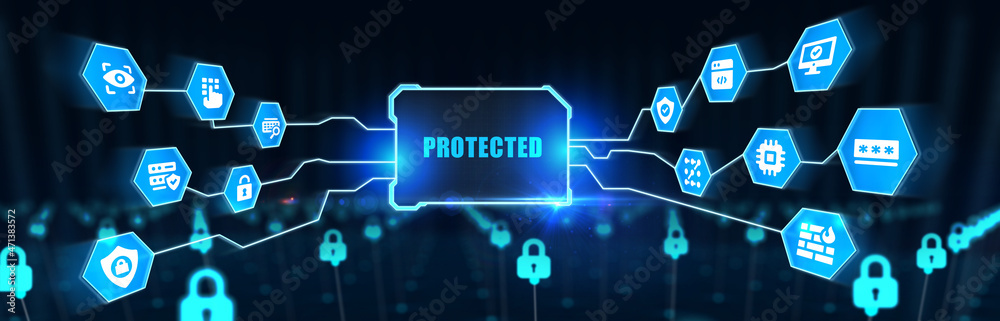 Cyber security data protection business technology privacy concept. 3d illustration Cyber security data protection business technology privacy concept. 3d illustration
