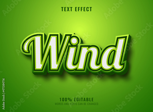 modern nature green wind text effect