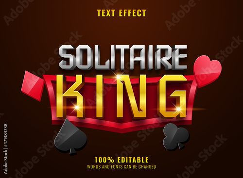 golden metal solitaire king game logo title text effect