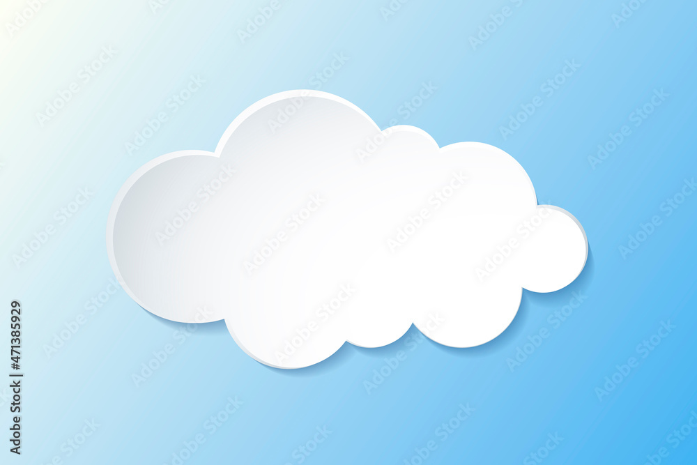 3D cloud element, cute weather clipart vector on gradient blue background 3D cloud element, cute weather clipart vector on gradient blue background