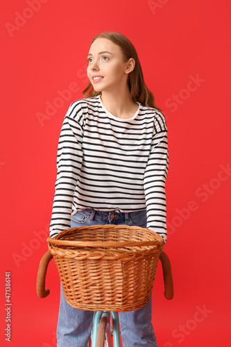 Pretty teenage girl riding ...