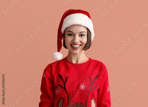 Young woman in stylish Chri...